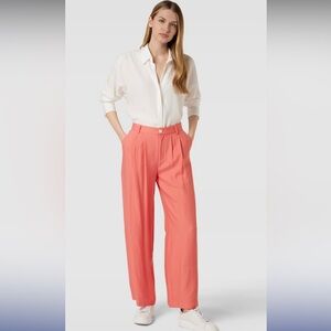Part Two Sibille Wide-Leg Coral Pants in Porcelain Rose